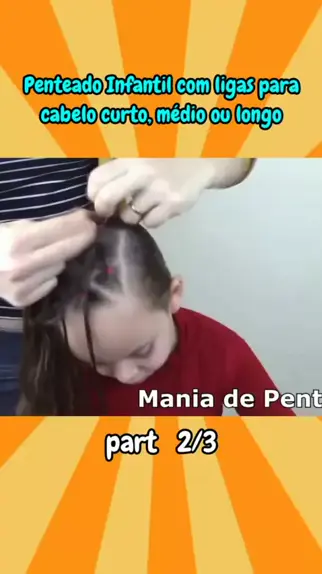 Penteado Infantil fácil com ligas para cabelo curto, médio ou