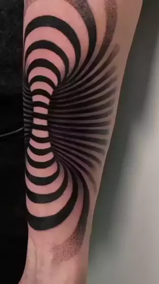 Geometric Optical Illusion Tattoo - Temu