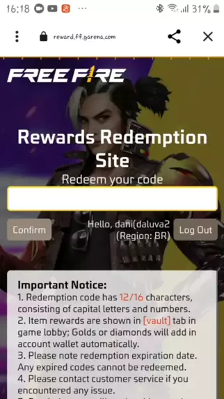 rewards ff garena free fire