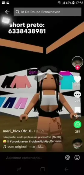 id do roblox de roupa rosa