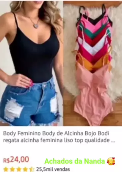 Body Feminino Body de Alcinha Bojo Bodi regata alcinha feminina
