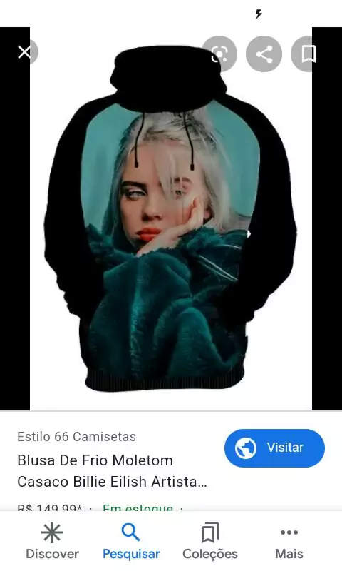 Blusa de frio sale da billie eilish