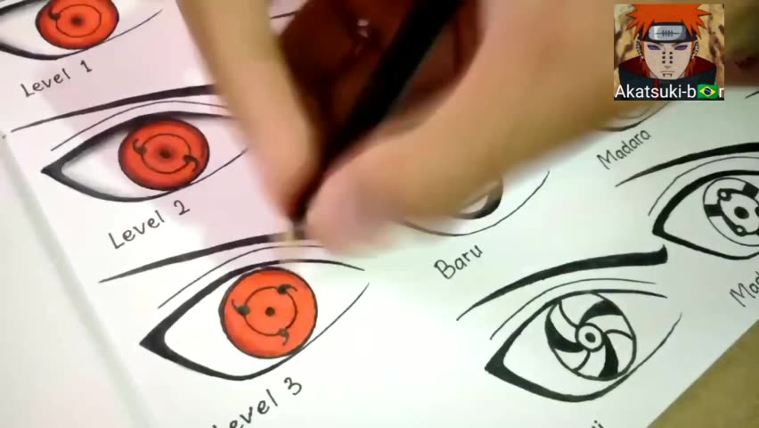 TUTORIAL COMO DESENHAR o SIMBOLO da #AKATSUKI passo a passo 