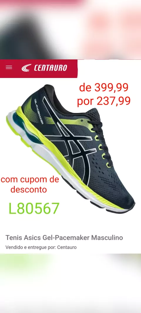 Tenis masculino hot sale asics centauro