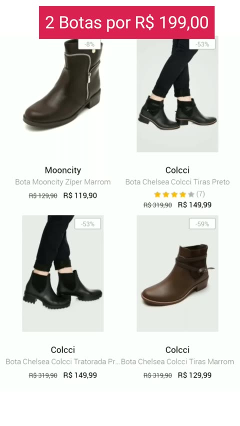 Bota chelsea best sale colcci tiras marrom