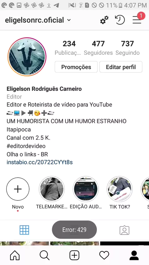 instagram http error 429
