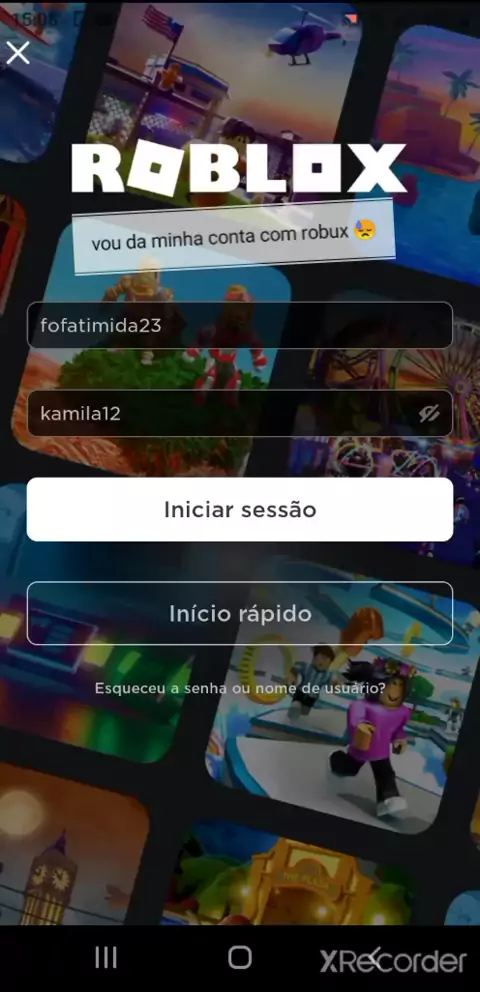 conta para doar de roblox que tem robux