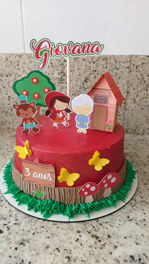 bolo chapeuzinho vermelho mesversario