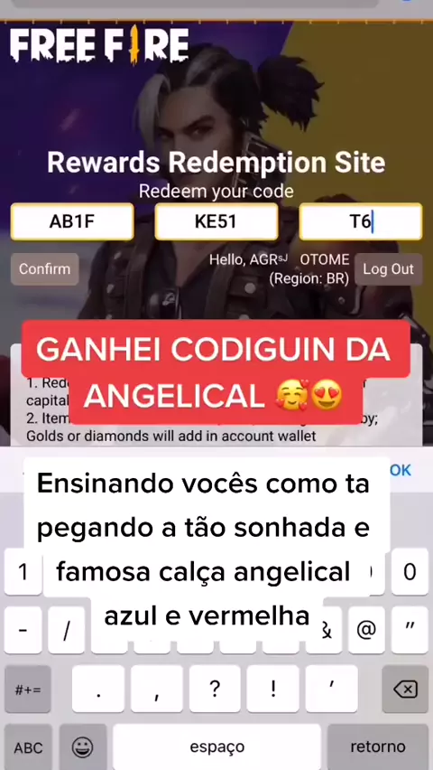 CODIGUIN FF 2021: Códigos Free Fire da Calça Angelical vermelha