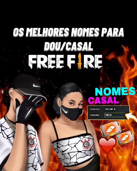 MELHORES NOMES PARA DUO/CASAL NO FREE FIRE 2 💗🔥 