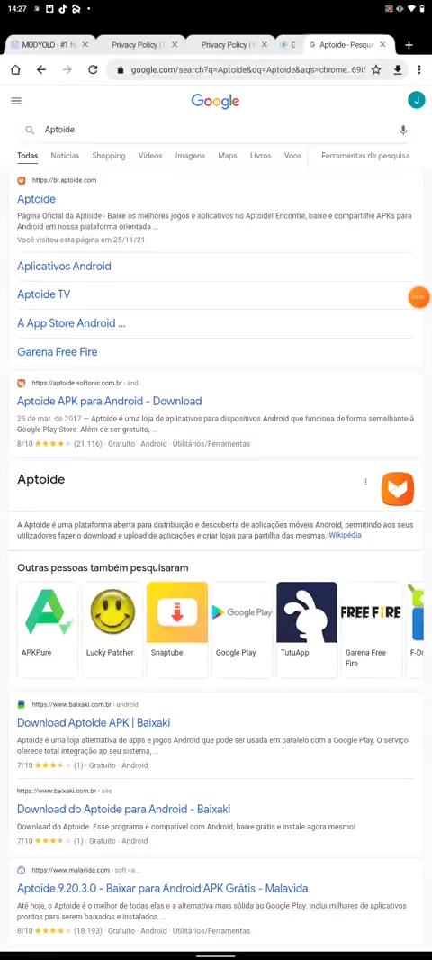 Como Baixar Apps e Jogos Pagos da Play Store de Graça- baixar, instalar e  criar uma conta no Aptoide 