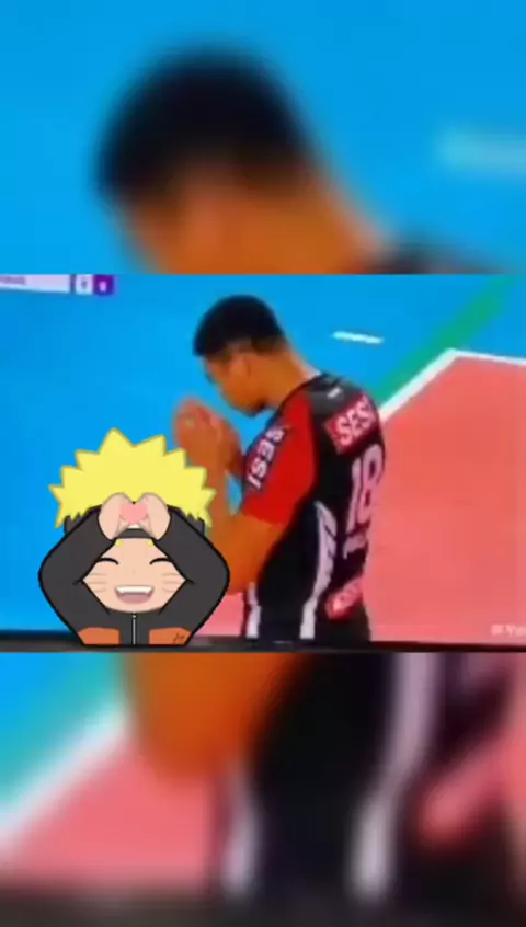 Jogador de vôlei faz gestos de Naruto em competição