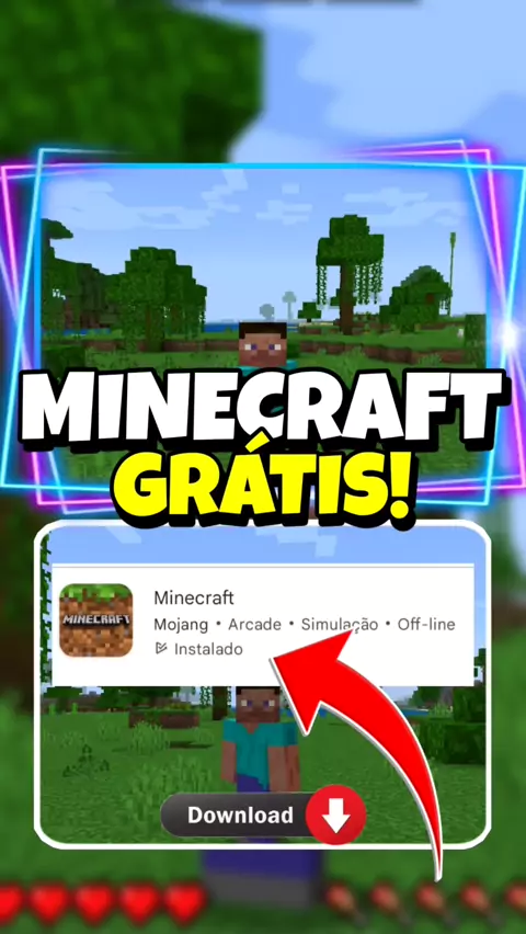 COMO BAIXAR MINECRAFT DE GRAÇA no CELULAR EM 2022 ⚡ VERSÃO ATUALIZADA!!! 