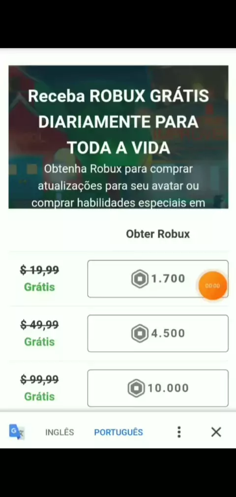 VAZOU* COMO GANHAR 10000 MIL ROBUX DE GRAÇA NO ROBLOX EM 2022