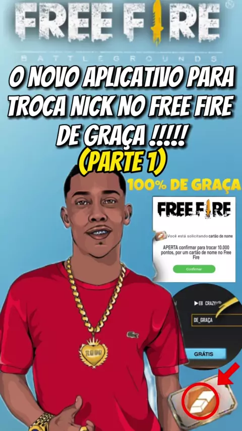 COMO TROCAR/MUDAR DE NOME/NICK NO FREE FIRE DE GRAÇA! COMO TER
