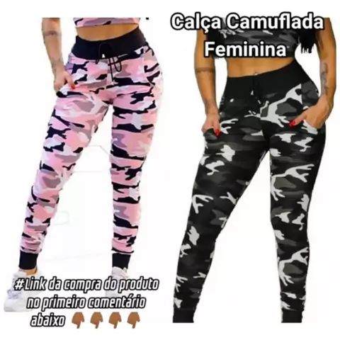 cal a camuflada feminina pretra e branca Discover