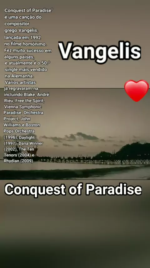 vangelis conquest of paradise tradução em portugues