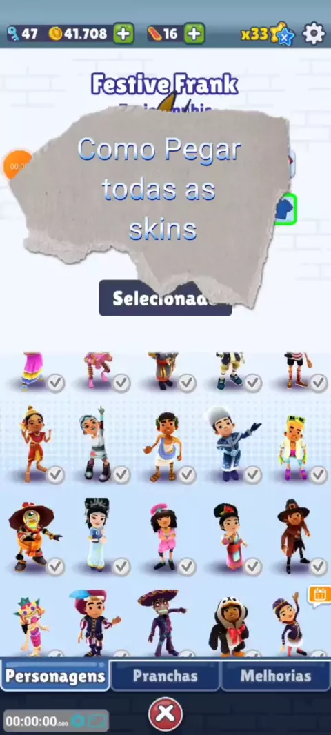 todas as skins do Subway Surf