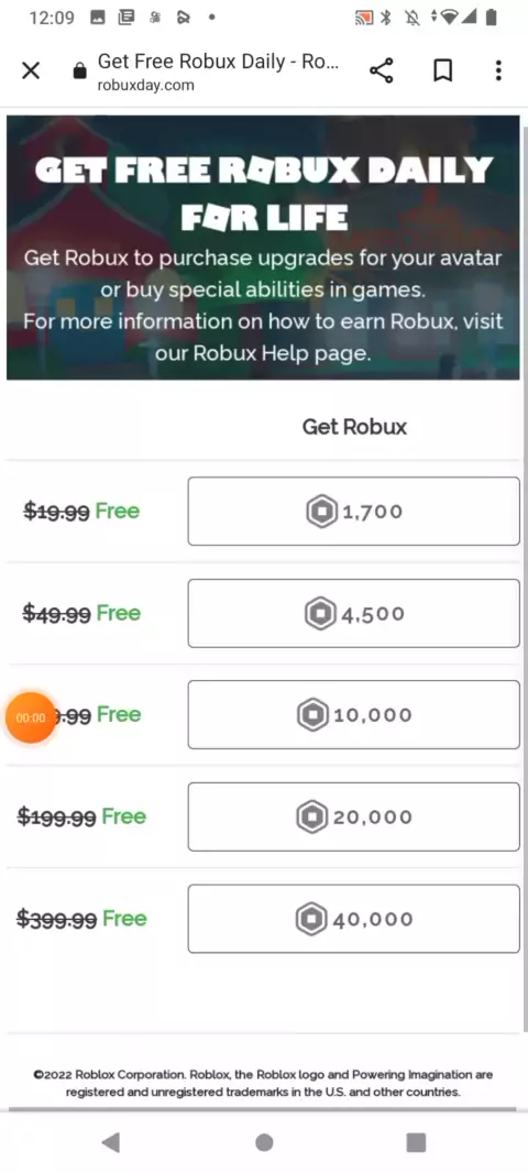 10000 Free Robux Daily