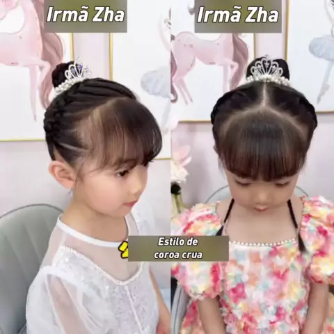 Penteado Infantil de Princesa com Coroa Trançada