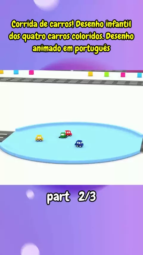 Conjunto de carros multicoloridos de corrida de desenhos animados