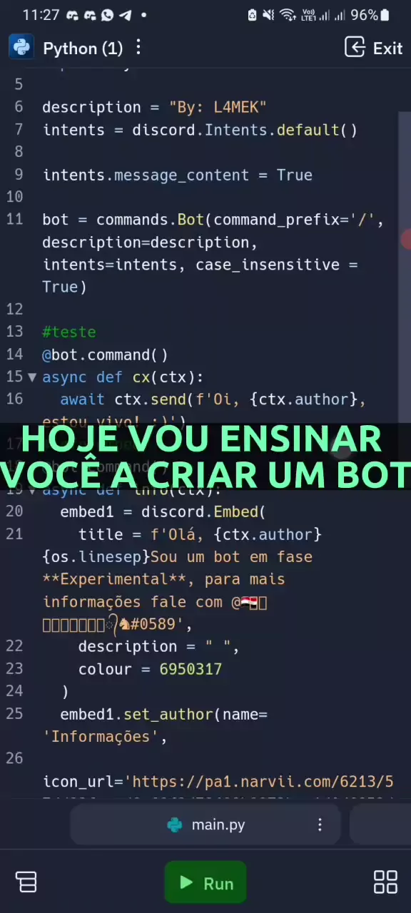 DISCORD, Programação