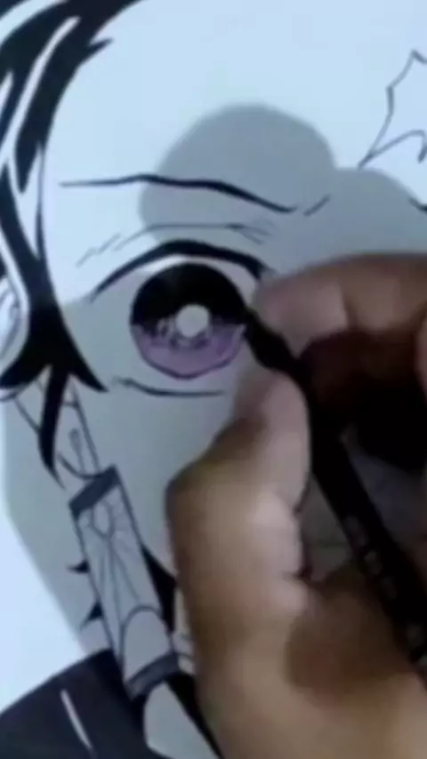 desenhando o tanjiro kamado do anime Demon slayer #drawing