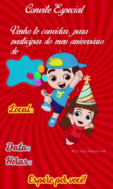 Convite Luccas Neto Aniversário para Editar - Imagem Legal