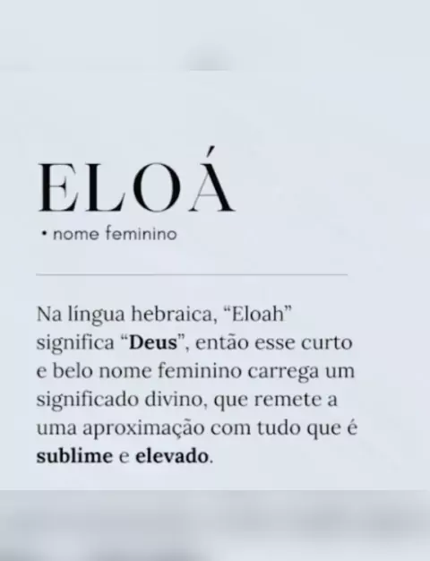 Quadro Significado do Nome - Eloa - Eloah