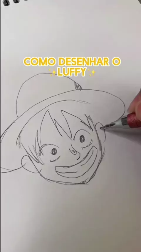 Como Desenhar o Luffy One Piece passo a passo #comodesenhar #tutorial #luffy  