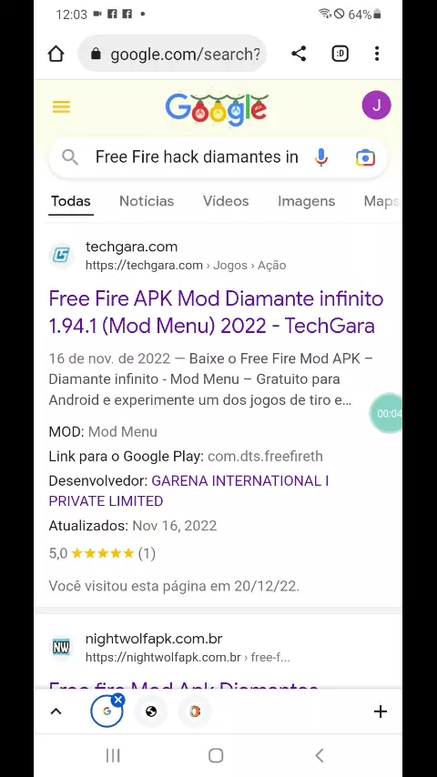 😱HOJE!- NOVO MOD MENU FREE FIRE - MOD APK - DIAMANTES INFINITOS