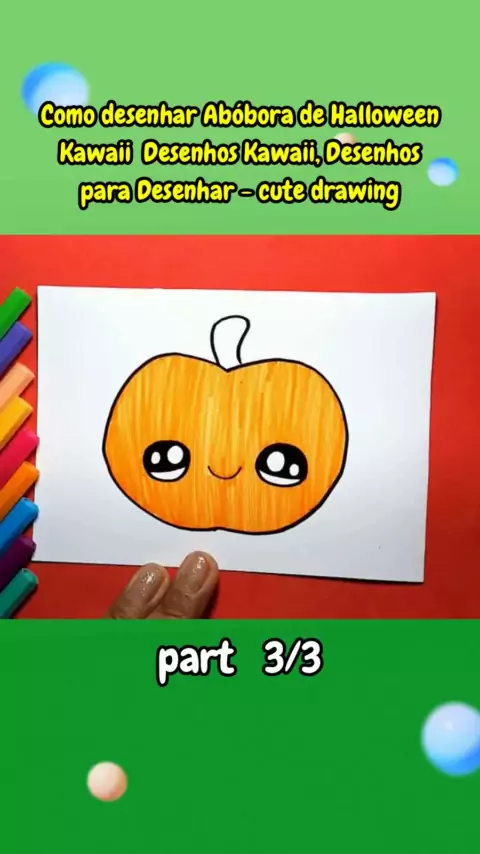 Como desenhar Abóbora de Halloween fofa Kawaii ❤ Desenhos Kawaii - Desenhos  para Desenhar 