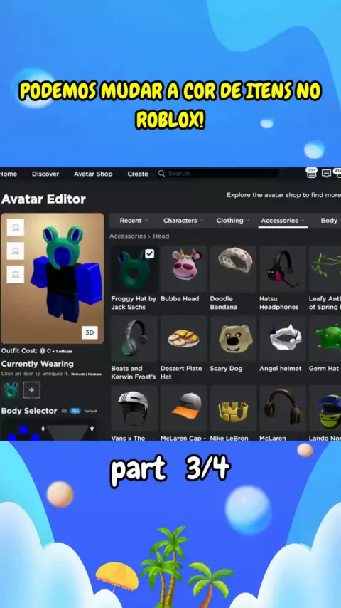 Como mudar a cor do avatar no roblox 