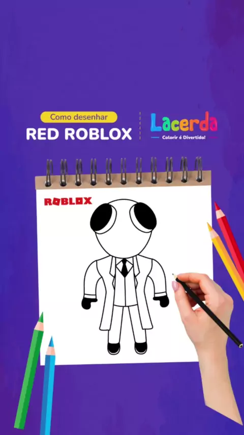 Como desenhar e pintar Red do Rainbow Friends Roblox 