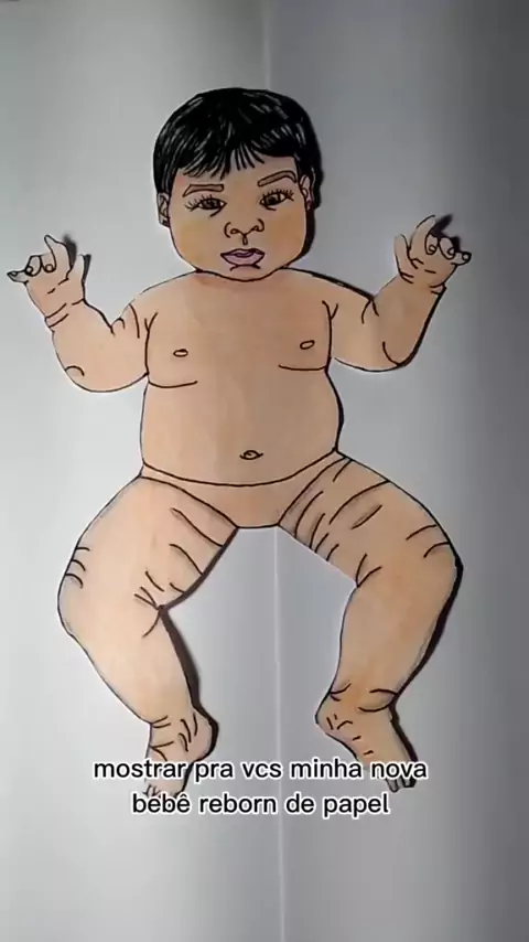 bebê reborn de papel menina
