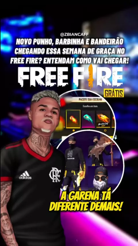 BANDEIRAO, BARBINHA E CALÇA ANGELICAL VERDE DE GRAÇA NO FREE FIRE