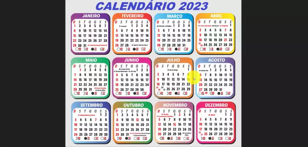 CALENDÁRIO 2021 COM FERIADOS NACIONAIS (Completo) 