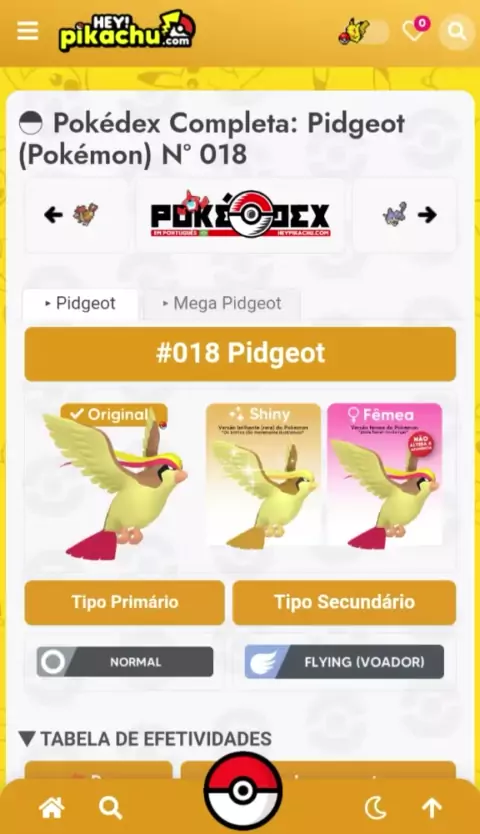 Pidgeot - #018 -  Pokédex