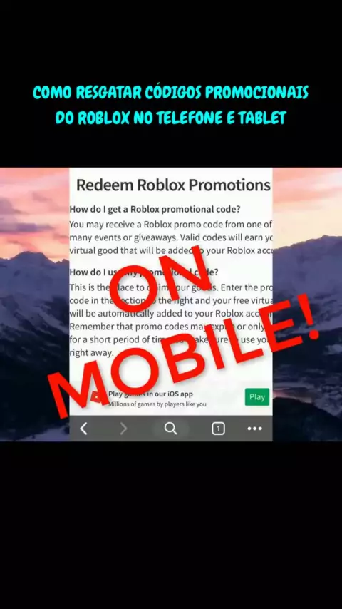 Novos códigos promocionais do Roblox