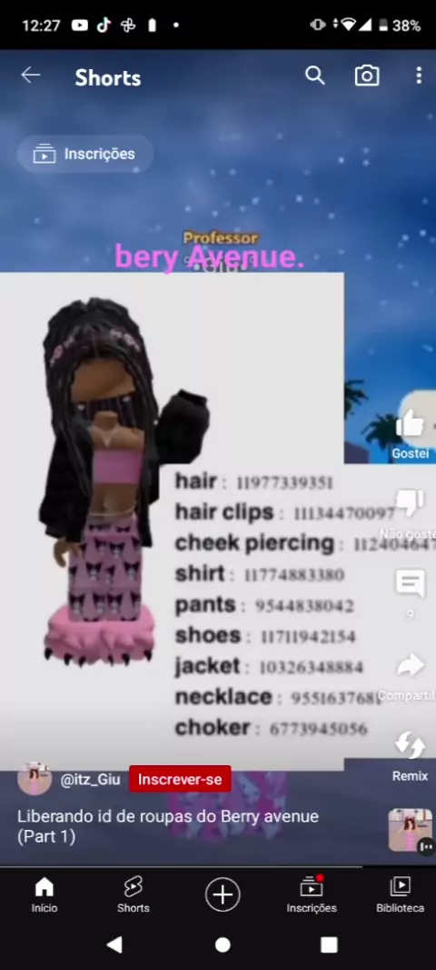 id de roupas roblox berry avenue