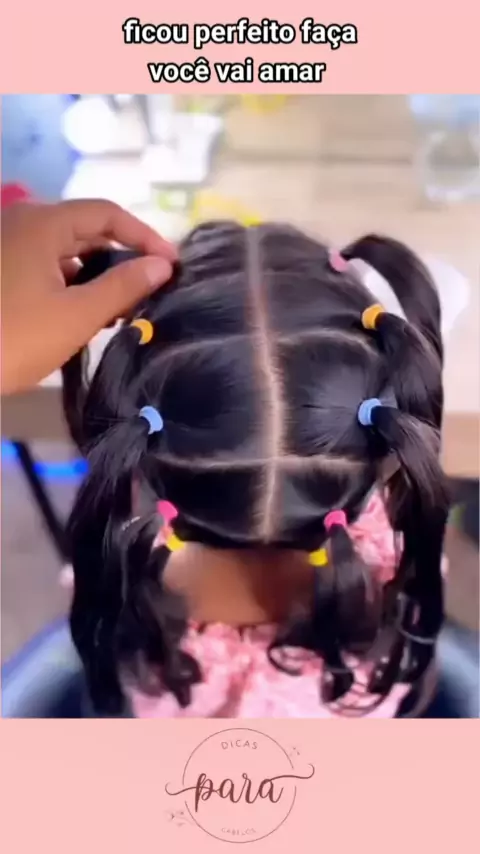 Penteado Infantil fácil com ligas e amarração para escola 