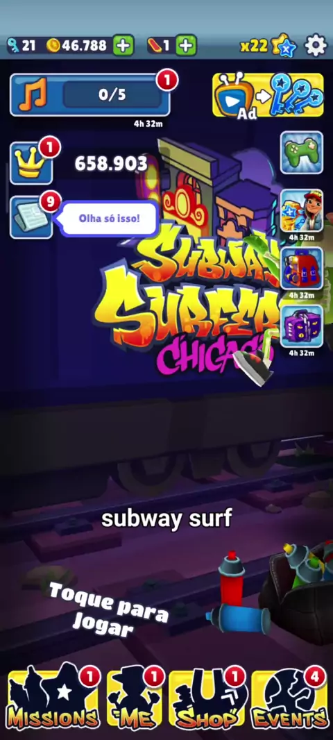 tabela de no coins subway surfers