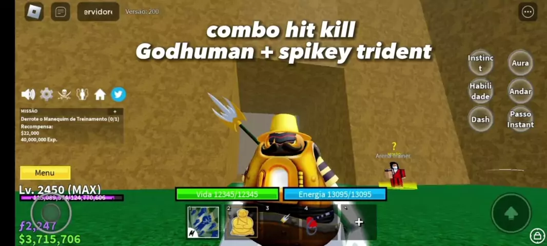 Godhuman + Light + Spikey Trident ONE SHOT Combo