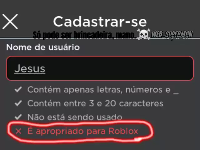 como cadastrar se no roblox