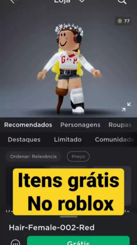 NOVO CABELO E ITENS *GRÁTIS* ROBLOX (2023) 