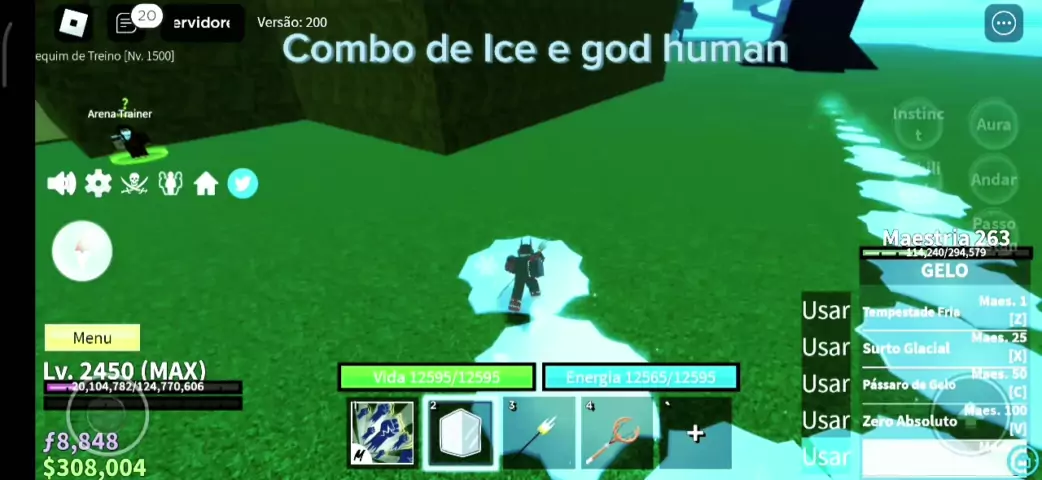 Blox Fruits - How to one shot combo with ice + soul cane 
