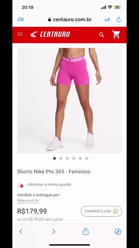 Short da nike sales centauro