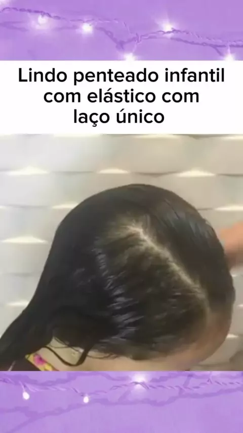 LINDO PENTEADO INFANTIL COM ELÁSTICO / penteado fácil e simples com laço  único 