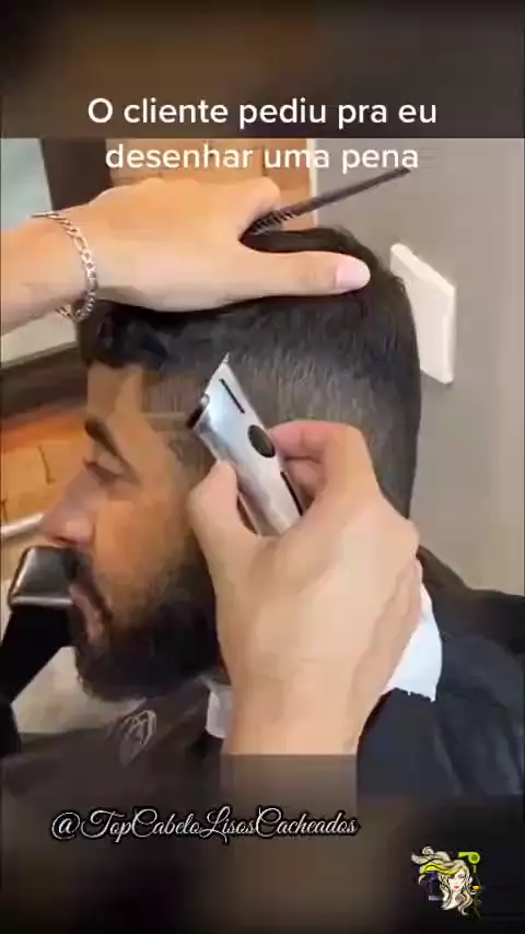 TR Barbearia - Corte de cabelo com desenho Xadrez 🔝🖤