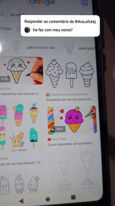 Desenho para colorir de sorvete Kawaii · Creative Fabrica